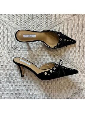 Tony Bianco Shae Pointed Toe Mule in Black Suede